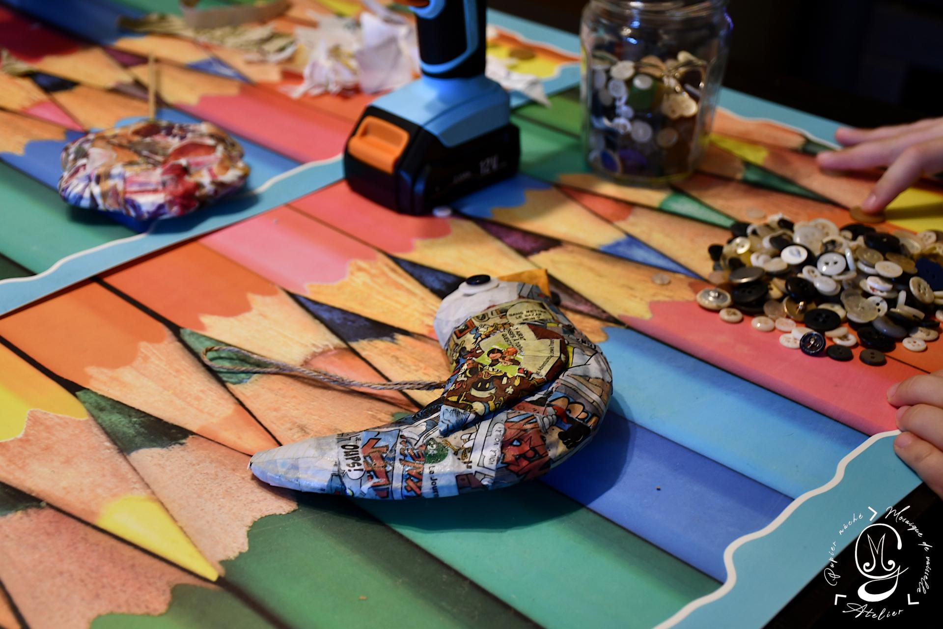 1atelier papier mache chez violette et anne