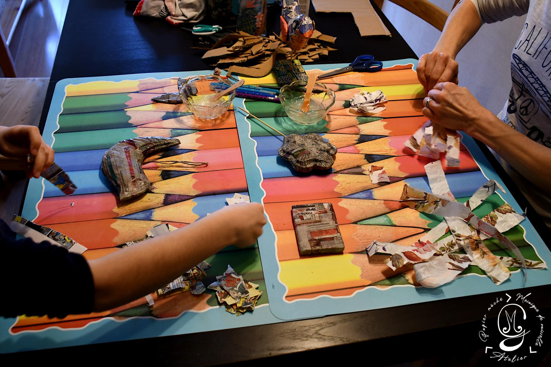 2atelier papier mache chez violette et anne