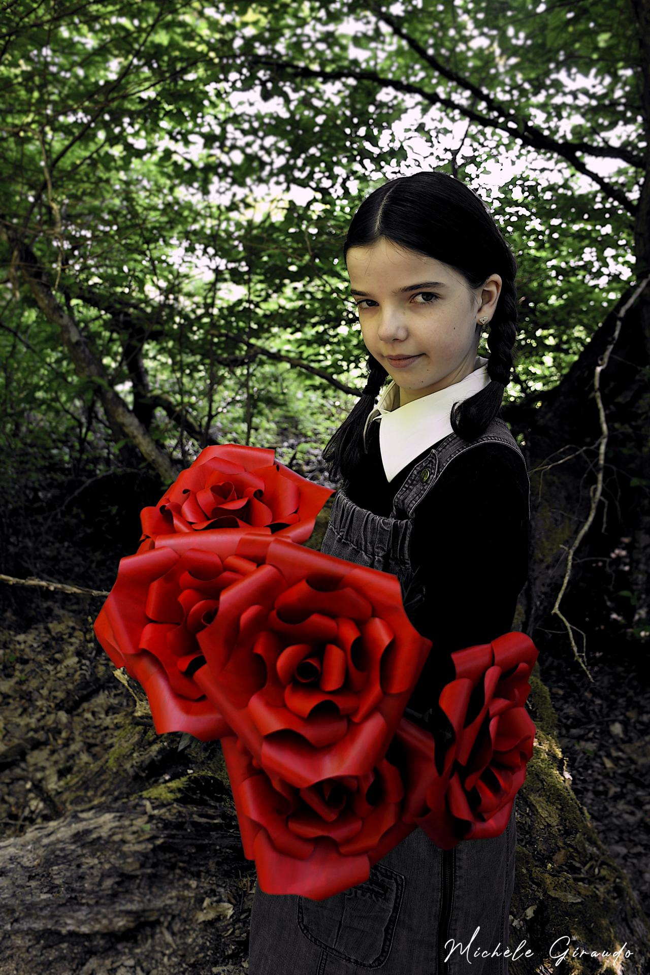 2shooting photo rose en papier et papier mache