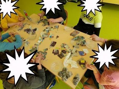 Atelier papier mache a l ecole maternelle de maxeville