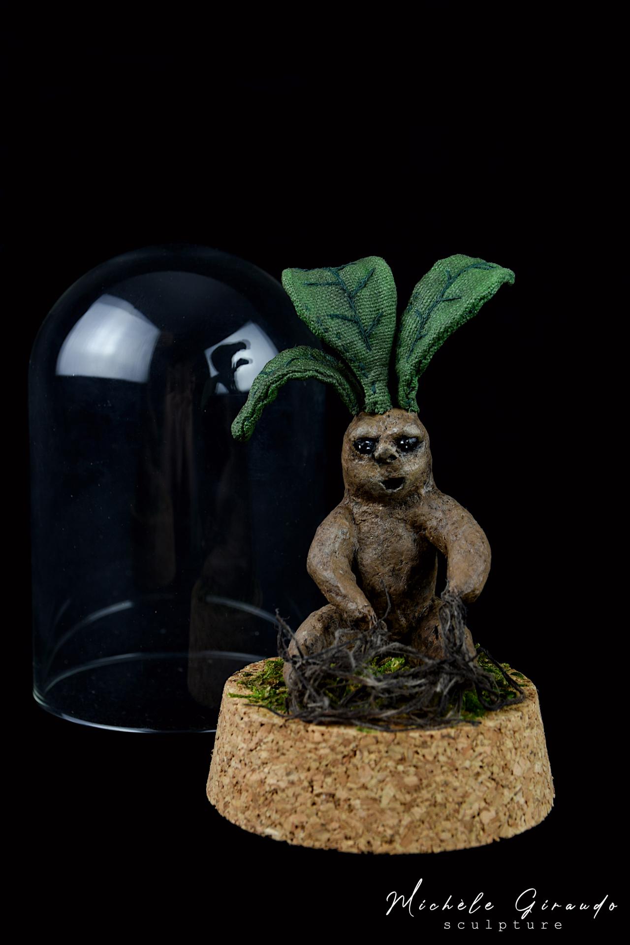 Bebe mandragore en papier mache de michele giraudo