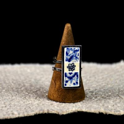Bi bout bague rectangle en vaisselle par mg