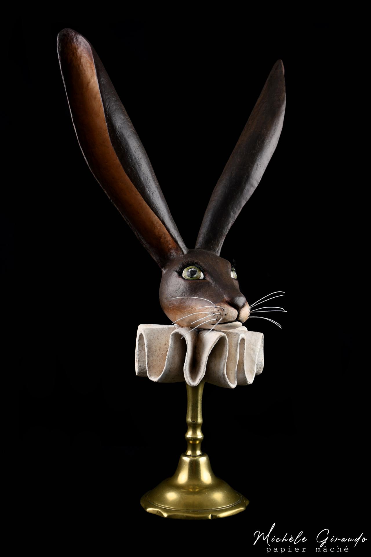 Henri sculpture en papier mache par michele giraudo