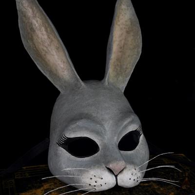 Masque de lapin n 1 en papier mache par michele giraudo