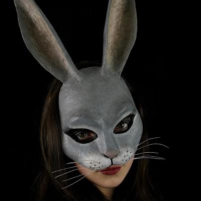 Masque de lapin n 1 en papier mache par michele giraudo