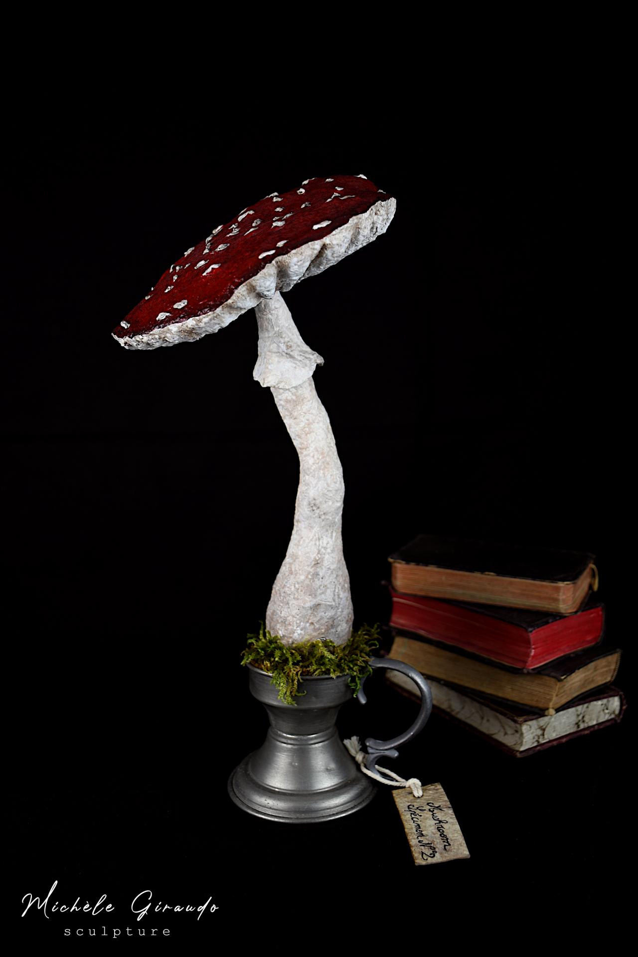 Mushroom specimen n 2 sculpture en papier mache de michele giraudo