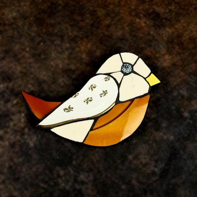Piou piou 2 en mosaique de vaisselle par mg