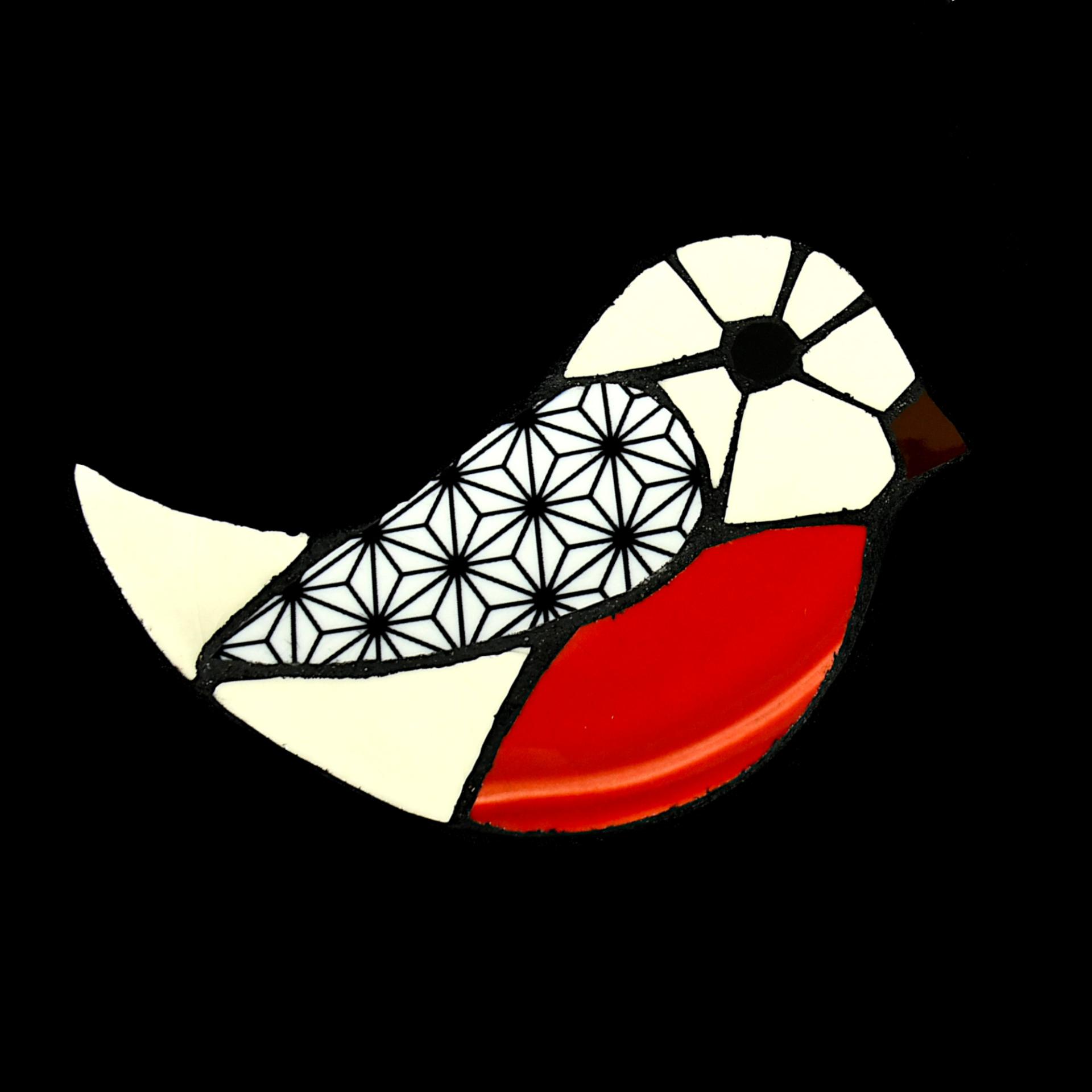 Piou piou a1 en mosaique de vaisselle par mg