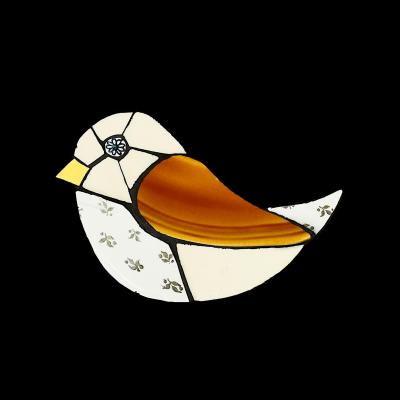 Piou piou en mosaique de vaisselle par mg