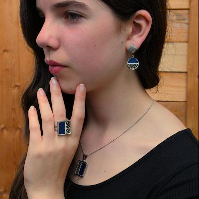 Saphir bague c18mm bijoux en vaisselle par mg